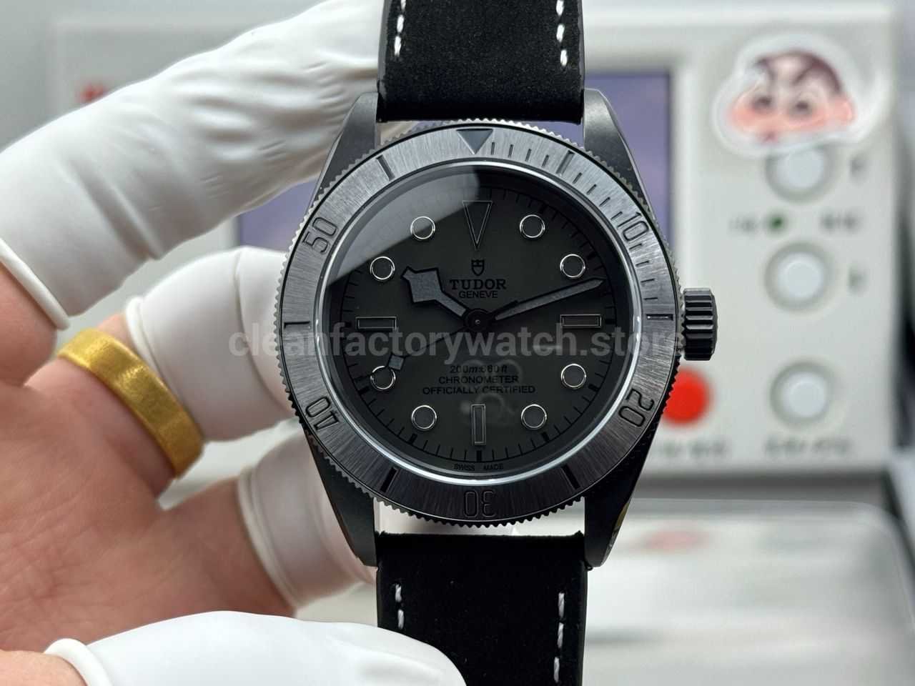 TW Factory Tudor Black Bay 79210CNU 41mm Leather Strap Black DLC-coated Black Dial