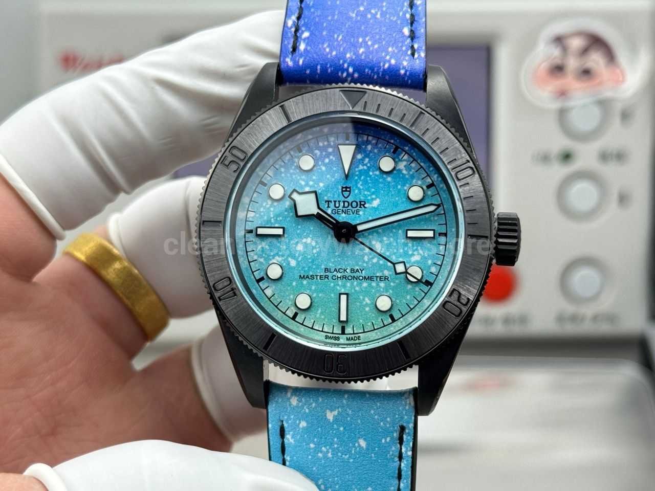 TW Factory Tudor Black Bay M79210CNU-0011 41mm Blue Leather Strap Blue Dial