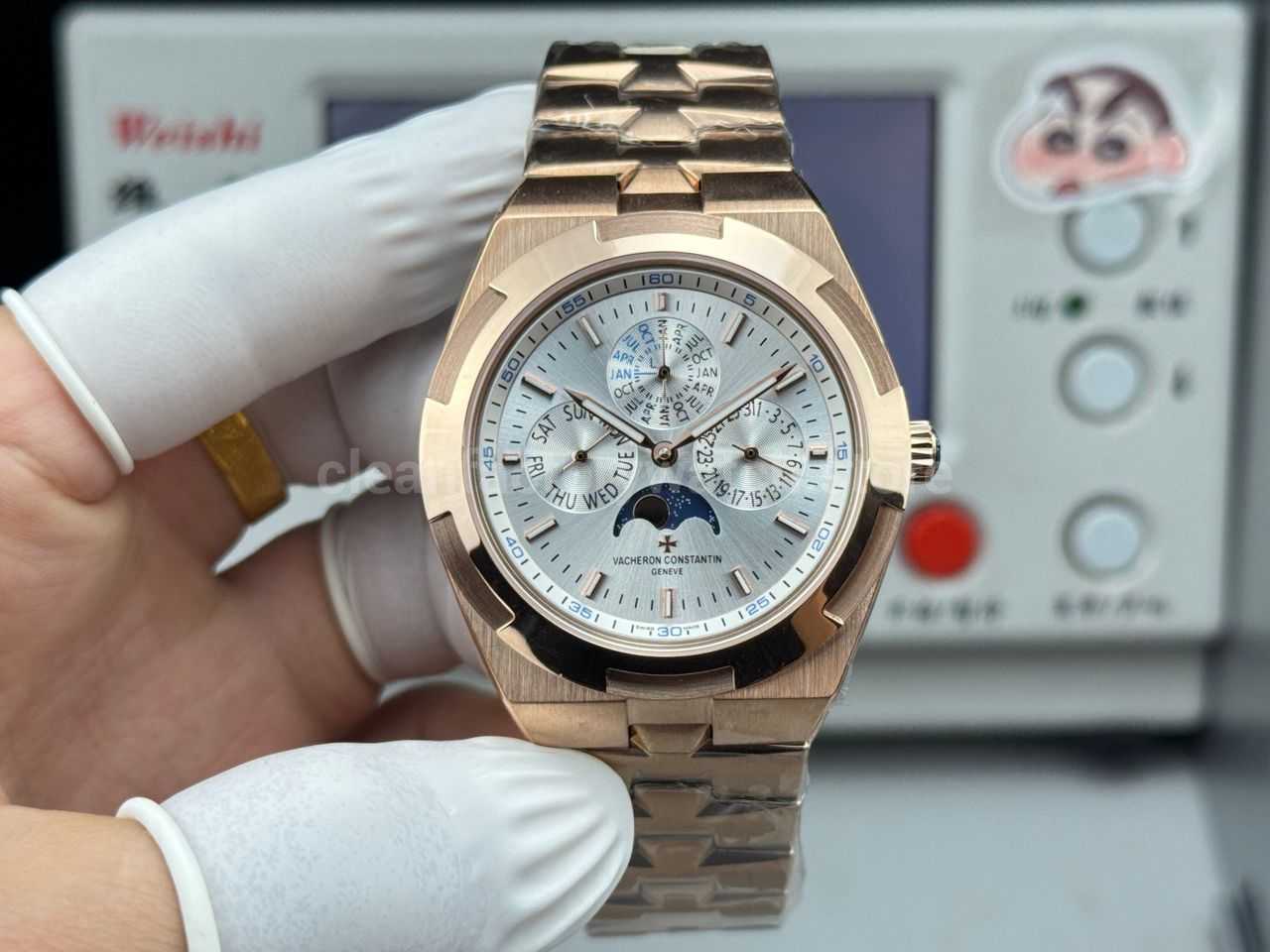 TW Factory Vacheron Constantin Overseas Perpetual Calendar 4300V120R-B064 41.5mm Full Rose Gold Silver Dial