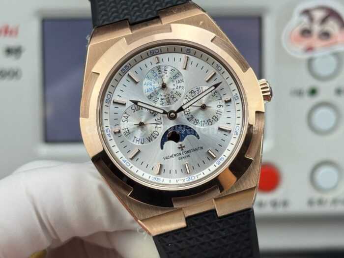TW Factory Vacheron Constantin Overseas Perpetual Calendar 4300V120R-B064 41.5mm Rose Gold Rubber Strap Silver Dial - Image 2