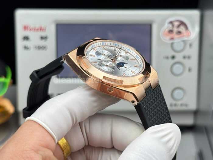 TW Factory Vacheron Constantin Overseas Perpetual Calendar 4300V120R-B064 41.5mm Rose Gold Rubber Strap Silver Dial - Image 6
