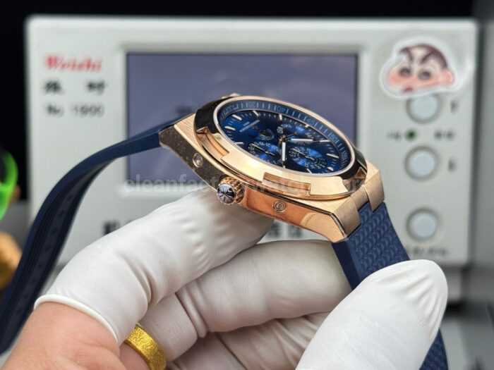 TW Factory Vacheron Constantin Overseas Perpetual Calendar 4300V000R-B509 41.5mm Rose Gold Rubber Strap Blue Dial - Image 7
