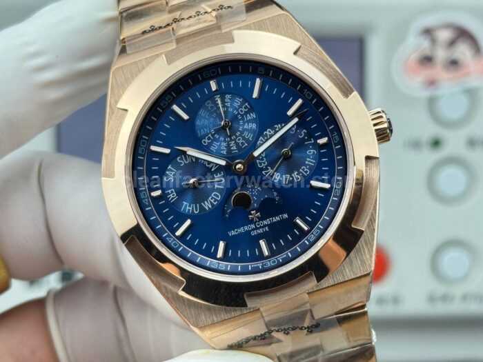 TW Factory Vacheron Constantin Overseas Perpetual Calendar 4300V000R-B509 41.5mm Full Rose Gold Blue Dial - Image 2