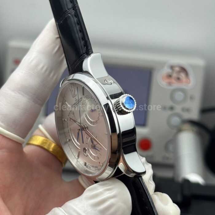 TWA Factory Jaeger-LeCoultre Master Geographic Q1428421 39mm Steel Leather Strap Silver Dial - Image 7