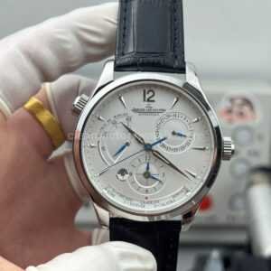 TWA Factory Jaeger-LeCoultre Master Geographic Q1428421 39mm Steel Leather Strap Silver Dial