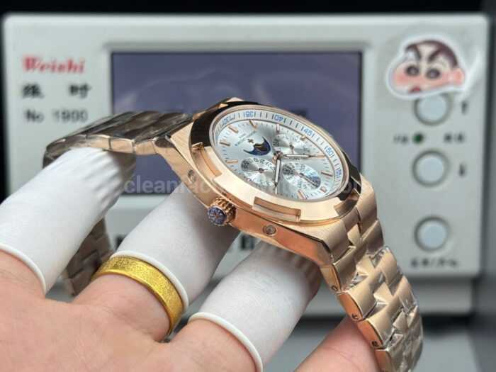 TW Factory Vacheron Constantin Overseas Perpetual Calendar 4300V120R-B064 41.5mm Full Rose Gold Silver Dial - Image 7
