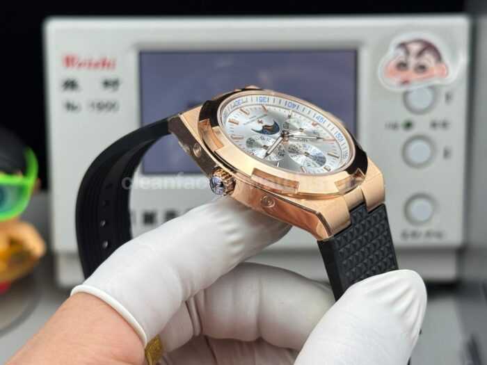 TW Factory Vacheron Constantin Overseas Perpetual Calendar 4300V120R-B064 41.5mm Rose Gold Rubber Strap Silver Dial - Image 7