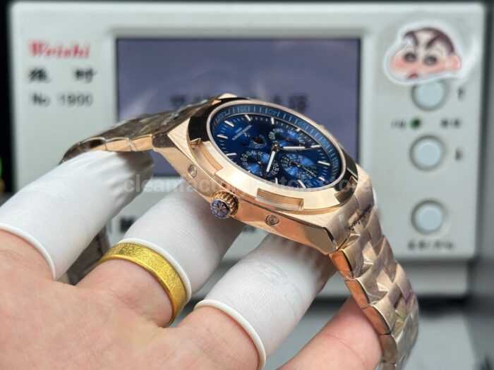 TW Factory Vacheron Constantin Overseas Perpetual Calendar 4300V000R-B509 41.5mm Full Rose Gold Blue Dial - Image 7