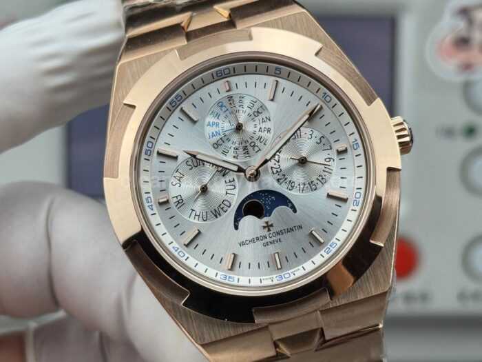 TW Factory Vacheron Constantin Overseas Perpetual Calendar 4300V120R-B064 41.5mm Full Rose Gold Silver Dial - Image 2