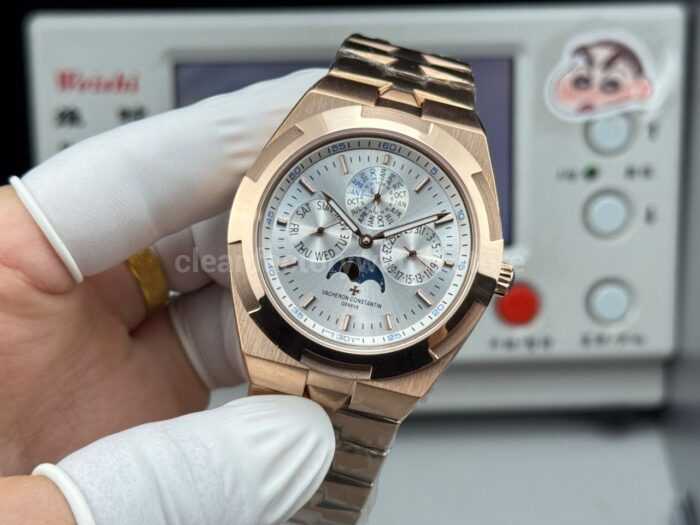 TW Factory Vacheron Constantin Overseas Perpetual Calendar 4300V120R-B064 41.5mm Full Rose Gold Silver Dial - Image 5