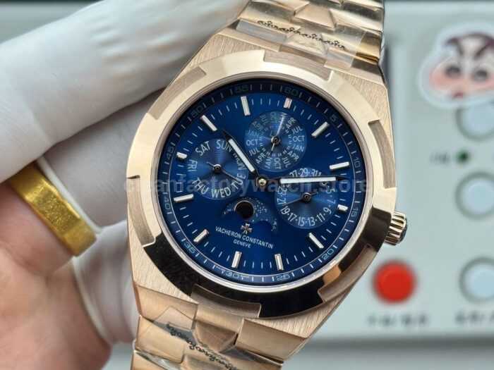 TW Factory Vacheron Constantin Overseas Perpetual Calendar 4300V000R-B509 41.5mm Full Rose Gold Blue Dial - Image 3