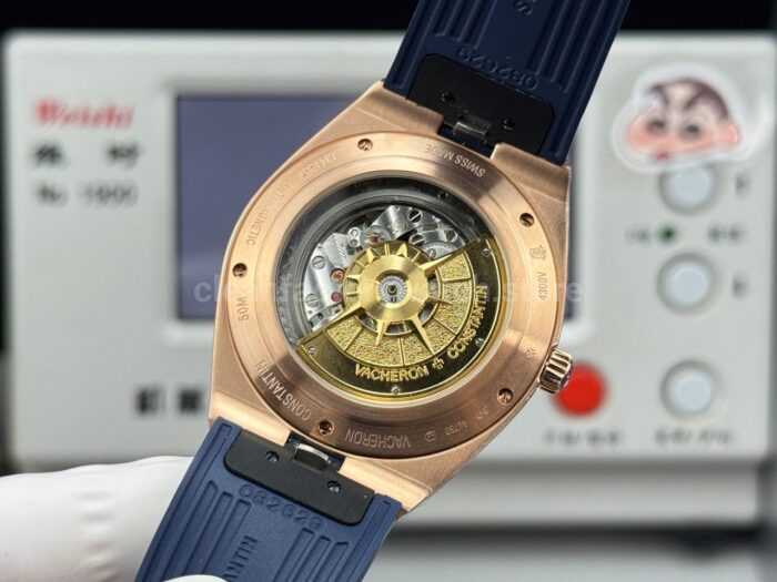 TW Factory Vacheron Constantin Overseas Perpetual Calendar 4300V000R-B509 41.5mm Rose Gold Rubber Strap Blue Dial - Image 8