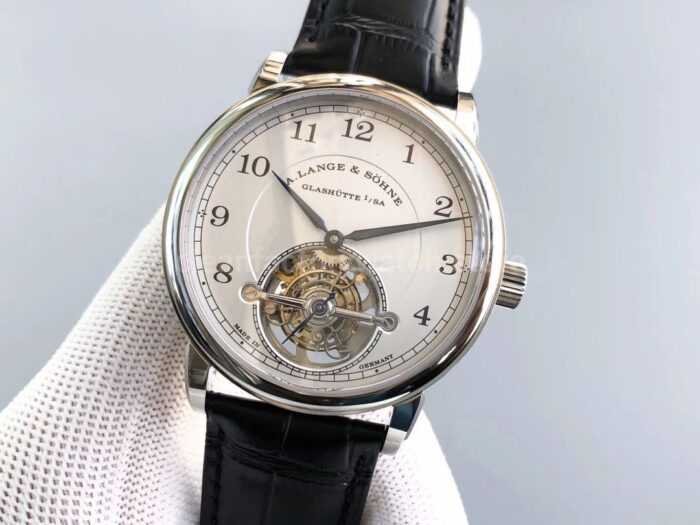Tourbillon A. Lange & Söhne 1815 730.025F 42mm Steel Leather Strap Arabic Numerals Silver Dial - Image 3