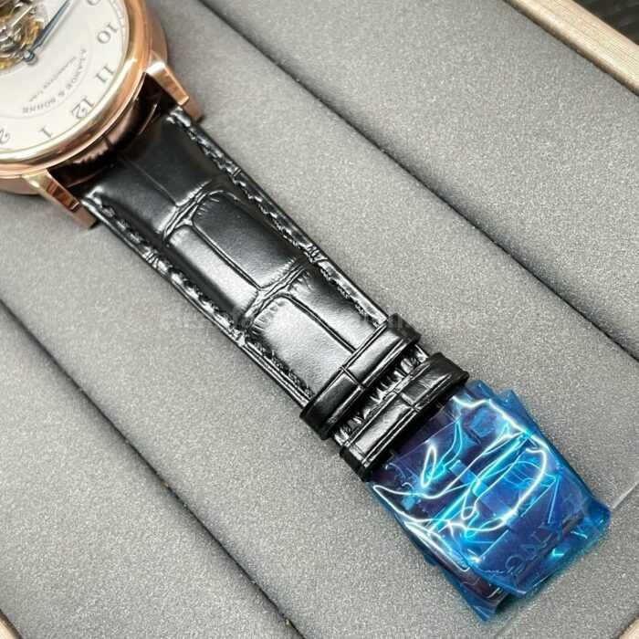 Tourbillon A. Lange & Söhne 1815 730.032 42mm Rose Gold Leather Strap Arabic Numerals Silver Dial - Image 8
