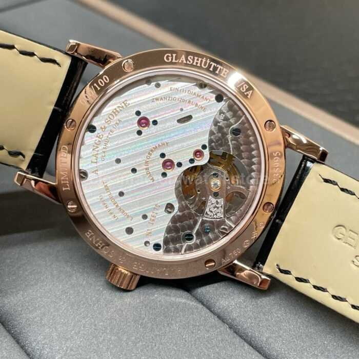 Tourbillon A. Lange & Söhne 1815 730.032 42mm Rose Gold Leather Strap Arabic Numerals Silver Dial - Image 7