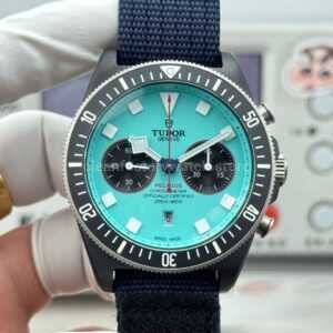 V+ Factory Tudor Heritage Black Bay Chrono 79360N-0024 41mm Carbon Flamingo Blue Dial