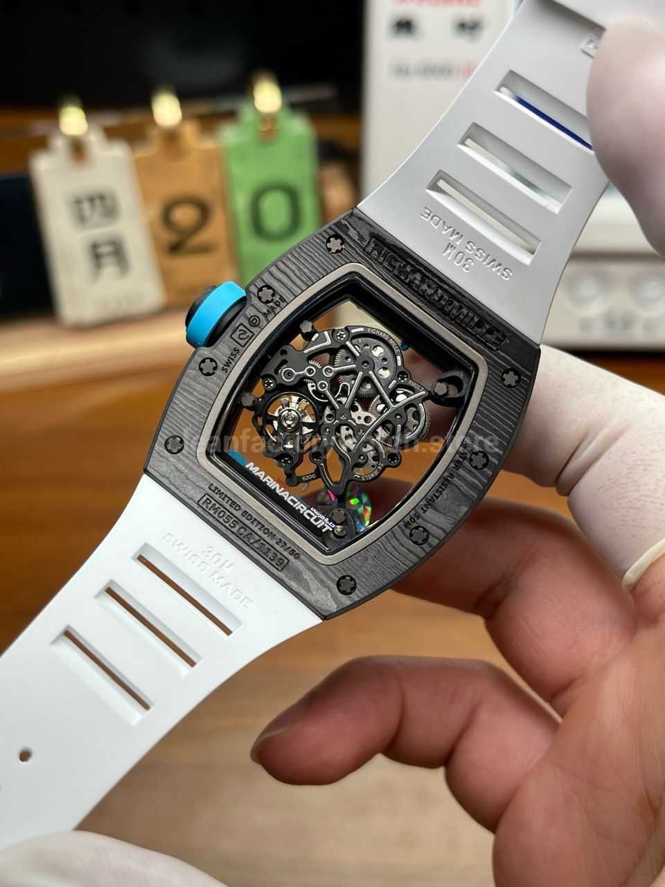 Richard Mille RM 055 rubber strap open dial review