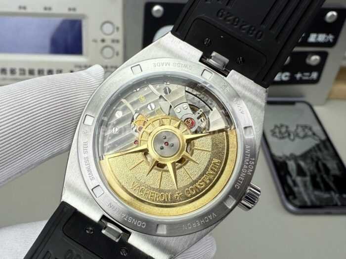8F Factory Vacheron Constantin Overseas 4500V/000R-B127 41mm Black Rubber Strap Silver Dial - Image 8