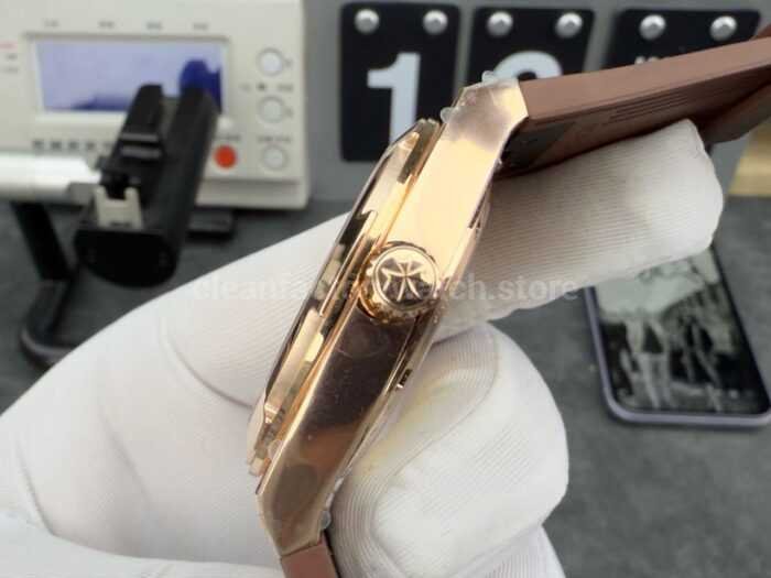 8F Factory Vacheron Constantin Overseas 4500v/000R-B127 41mm Rose Gold Brown Rubber Strap Silver Dial - Image 6