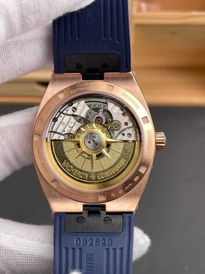 8F Factory Vacheron Constantin Overseas 4500V/210R-B705 41mm Rose Gold Rubber Strap Blue Dial - Image 7