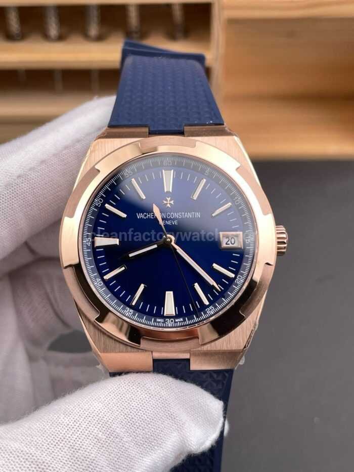 8F Factory Vacheron Constantin Overseas 4500V/210R-B705 41mm Rose Gold Rubber Strap Blue Dial - Image 2
