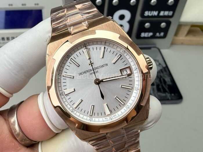 8F Factory Vacheron Constantin Overseas 4500v/000R-B127 41mm Full Rose Gold Silver Dial - Image 3
