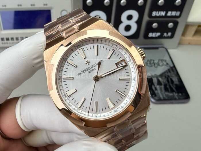 8F Factory Vacheron Constantin Overseas 4500v/000R-B127 41mm Full Rose Gold Silver Dial - Image 2