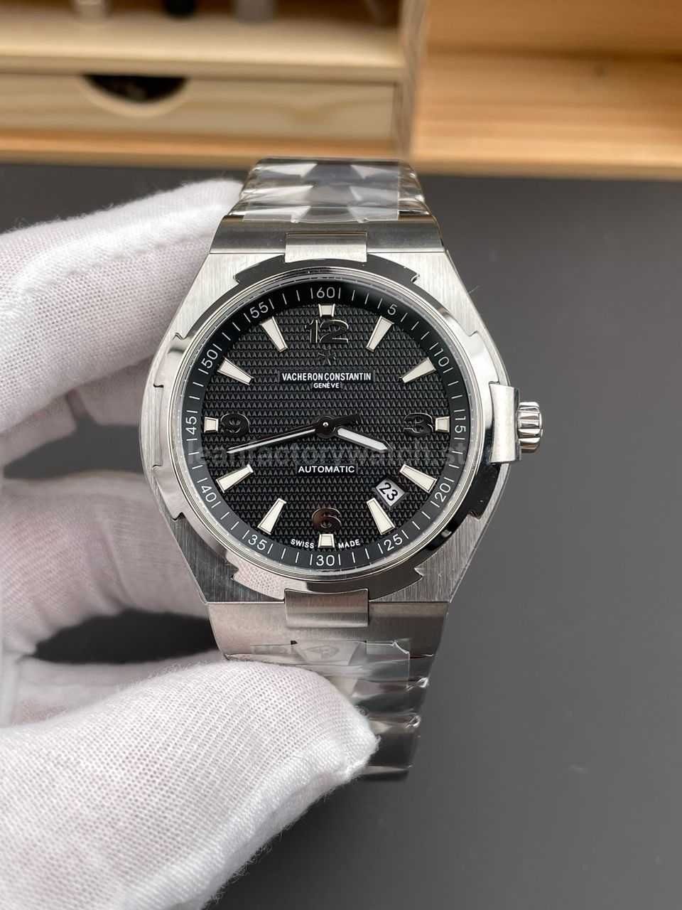 8F Factory Vacheron Constantin Overseas 47040/B01A-9094 42mm Full Steel Arabic numerals Black Dial