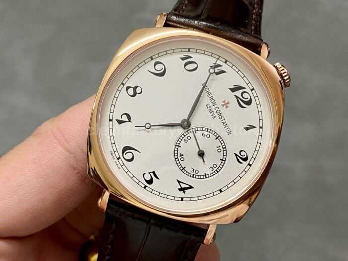 AI Factory Vacheron Constantin Historiques American 1921 82035/000R-9359 40mm Rose Gold Leather Strap Silver Dial - Image 3