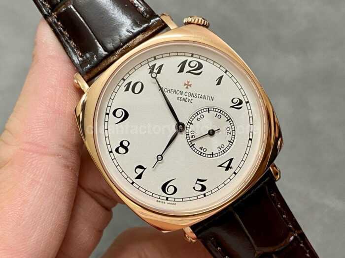 AI Factory Vacheron Constantin Historiques American 1921 82035/000R-9359 40mm Rose Gold Leather Strap Silver Dial - Image 2