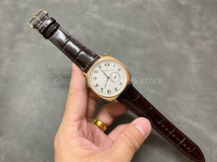 AI Factory Vacheron Constantin Historiques American 1921 82035/000R-9359 40mm Rose Gold Leather Strap Silver Dial - Image 4