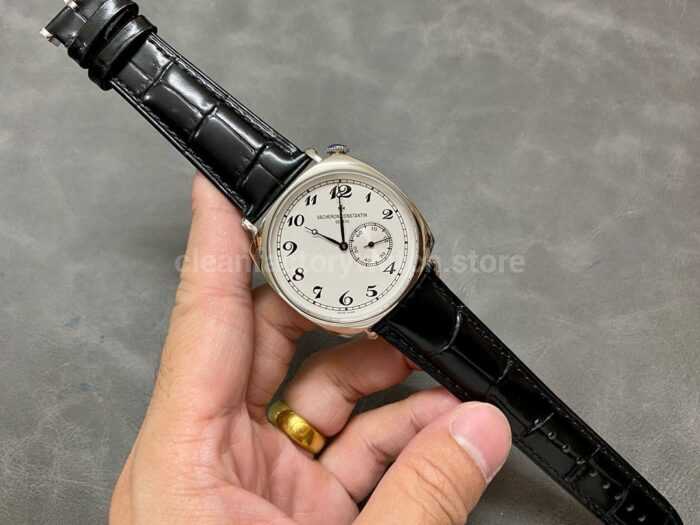 AI Factory Vacheron Constantin Historiques American 1921 82035/000G-B735 40mm White Gold Leather Strap Silver Dial - Image 4