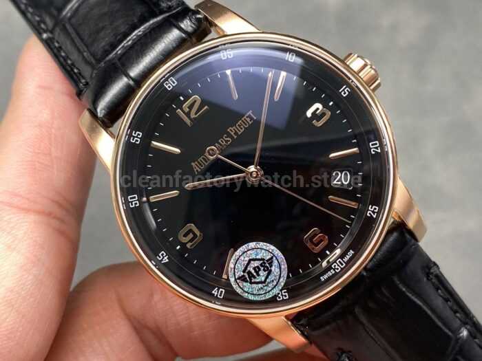 APS Factory Audemars Piguet Code 11.59 15210OR.OO.A002CR.01 41mm Steel Leather Strap Arabic Numerals Black Dial - Image 2