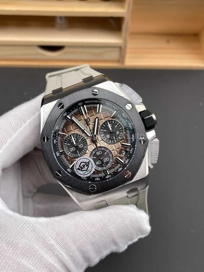 APS Factory Audemars Piguet Royal Oak Offshore Chronograph 26420SO.OO.A600CA.01 43mm Steel Rubber Strap Brown Dial - Image 3