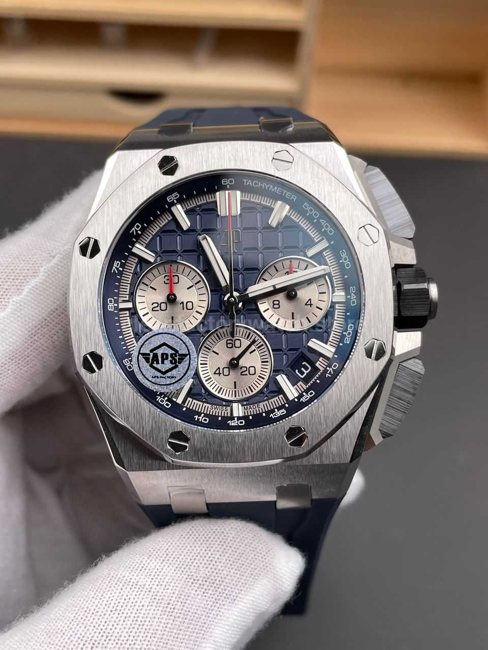 APS Factory Audemars Piguet Royal Oak Offshore Chronograph 26420TI.OO.A027CA.01 43mm Rubber Strap Blue Dial (2) APS Factory Audemars Piguet Royal Oak Offshore Chronograph 26420TI.OO.A027CA.01 43mm Rubber Strap Blue Dial - Image 1