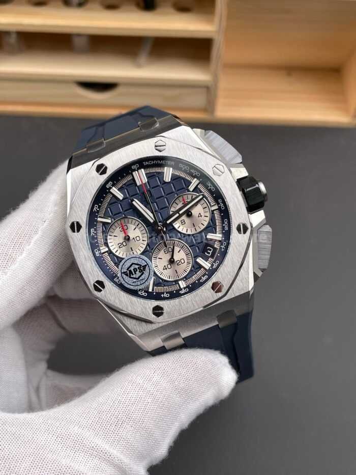 APS Factory Audemars Piguet Royal Oak Offshore Chronograph 26420TI.OO.A027CA.01 43mm Rubber Strap Blue Dial - Image 3