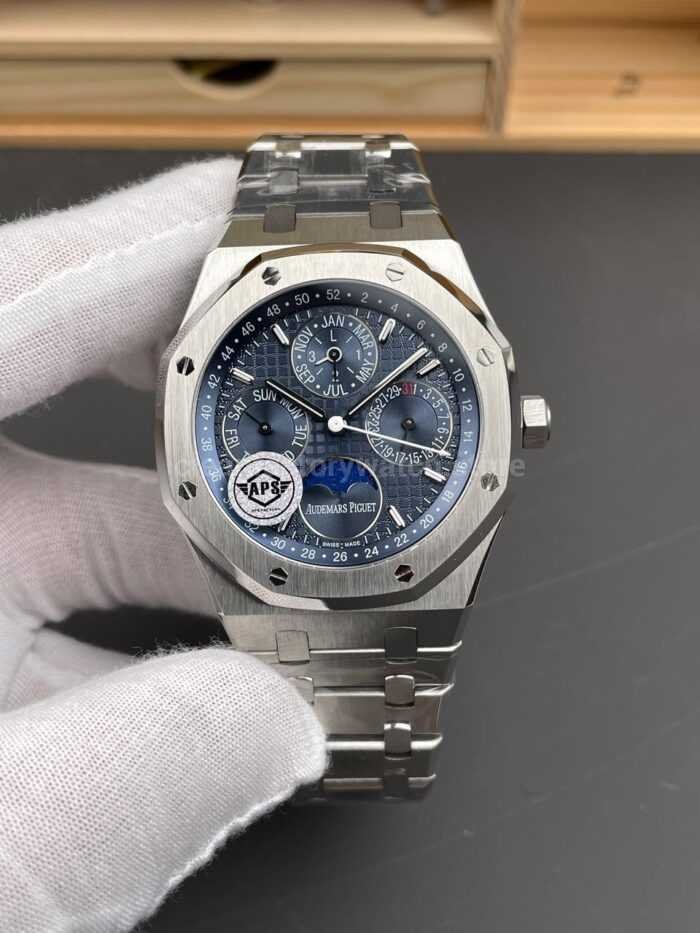 APS Factory Audemars Piguet Royal Oak Perpetual Calendar 26574ST.OO.1220ST.02 41mm Full Steel Blue Dial - Image 2