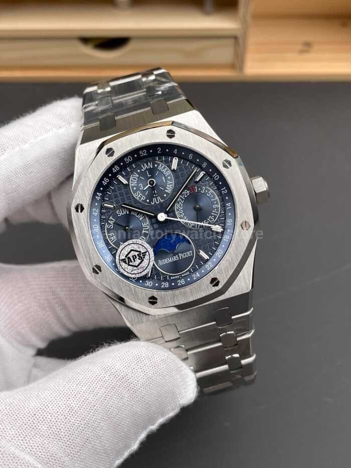APS Factory Audemars Piguet Royal Oak Perpetual Calendar 26574ST.OO.1220ST.02 41mm Full Steel Blue Dial - Image 3