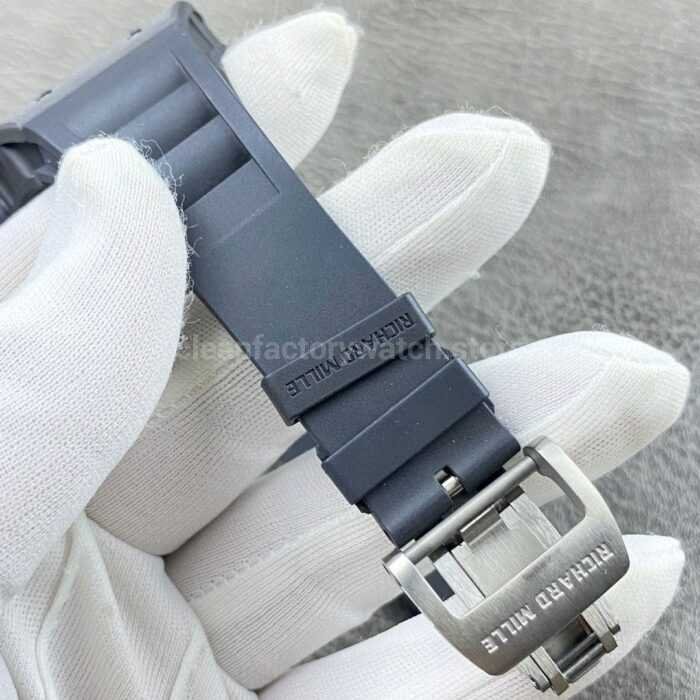 APS Factory Richard Mille RM 055 42.7mm Carbon Fiber Black Rubber Strap Skeletonized Rose Gold Dial - Image 8