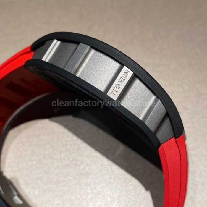 APS Factory Richard Mille RM 055 42.7mm Titanium Red Rubber Strap Skeletonized Black Dial - Image 5