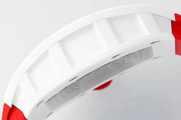 APS Factory Richard Mille RM 055 42.7mm White Ceramic White Rubber Strap Skeletonized Red Dial - Image 6