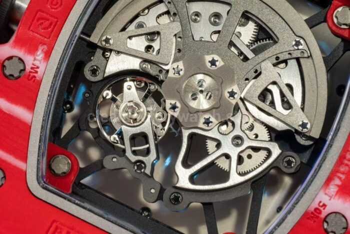APS Factory Richard Mille RM 35-02 44.5mm Red Carbon Fiber Red Rubber Strap Skeletonized Dial - Image 7
