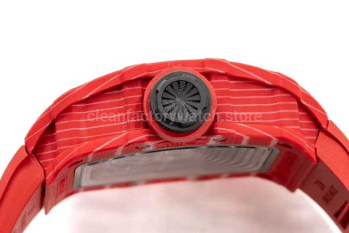 APS Factory Richard Mille RM 35-02 44.5mm Red Carbon Fiber Red Rubber Strap Skeletonized Dial - Image 5