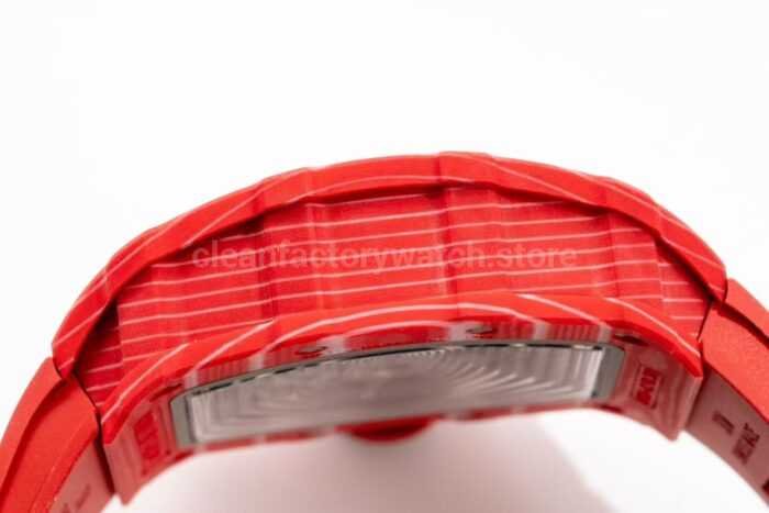 APS Factory Richard Mille RM 35-02 44.5mm Red Carbon Fiber Red Rubber Strap Skeletonized Dial - Image 4