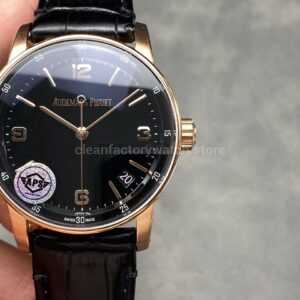 APS Factory Audemars Piguet Code 11.59 15210OR.OO.A002CR.01 41mm Steel Leather Strap Arabic Numerals Black Dial