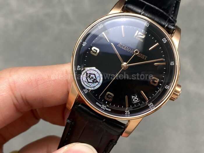 APS Factory Audemars Piguet Code 11.59 15210OR.OO.A002CR.01 41mm Steel Leather Strap Arabic Numerals Black Dial - Image 3