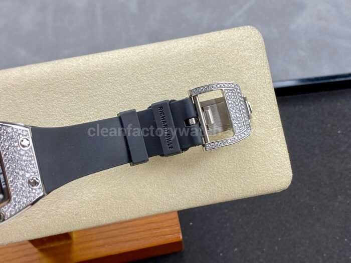 BBA Factory Richard Mille RM 07 31.4mm Diamond Bezel Black Rubber Strap Skeletonized Red Dial - Image 8
