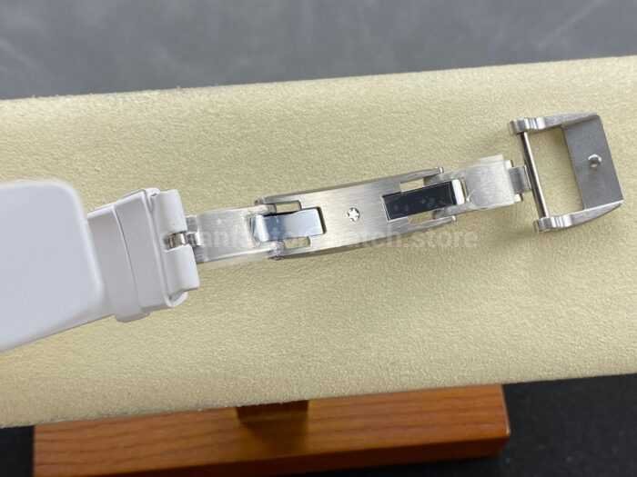 BBA Factory Richard Mille RM 07 31.4mm Diamond Bezel White Rubber Strap Skeletonized White Dial - Image 8