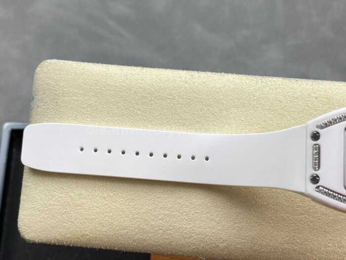 BBA Factory Richard Mille RM 07 31.4mm Diamond White Ceramic White Rubber Strap Skeletonized White Dial - Image 9