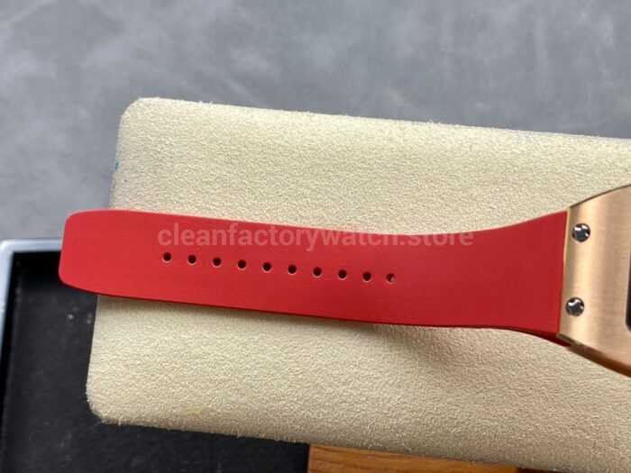 BBA Factory Richard Mille RM 07 31.4mm Rose Gold Red Rubber Strap Skeletonized Red Dial - Image 9